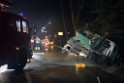 Container LKW umgestuerzt Koeln Brueck Bruecker- Dellbruecker Mauspfad P342